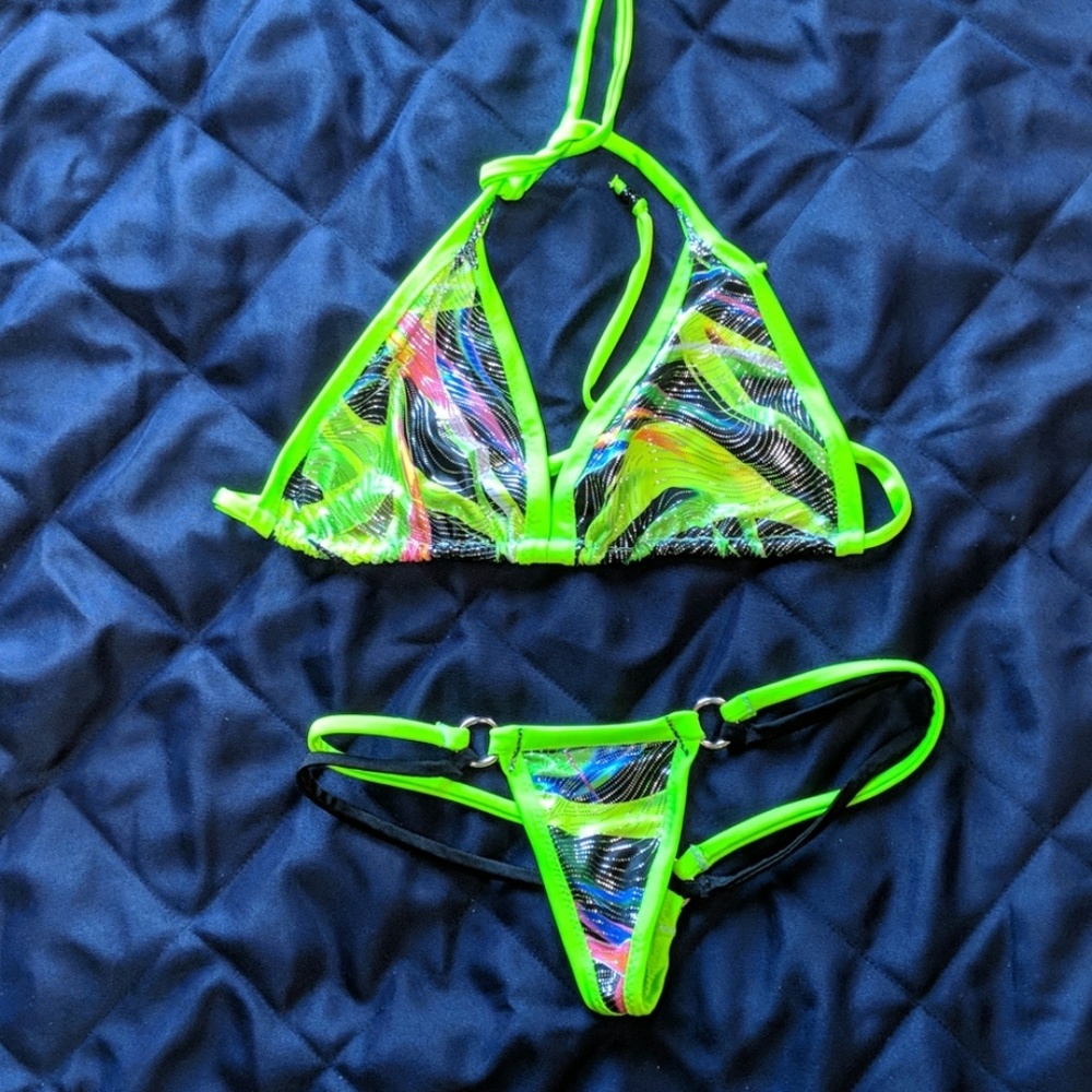 String bikini neon colors